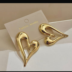 Golden Ember Heart Earrings