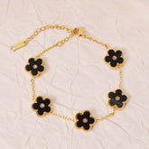 Luxe Black Floral Bracelet