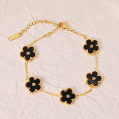 Luxe Black Floral Bracelet