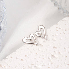 Sliver Ember Heart Earrings