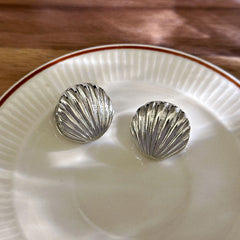 Silver Majestic Shell Earrings