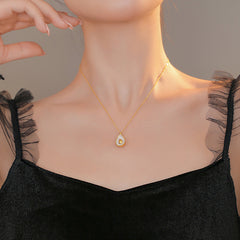 White Luxe Avocado Crystal Jewel