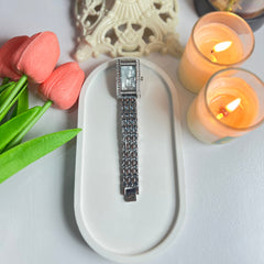 Silver Rectangular Watch