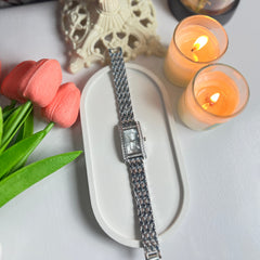 Silver Rectangular Watch