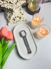 Silver Square dial Watch