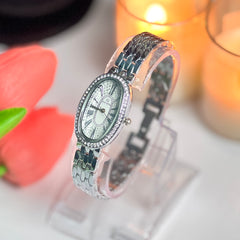 Silver Oval Watch