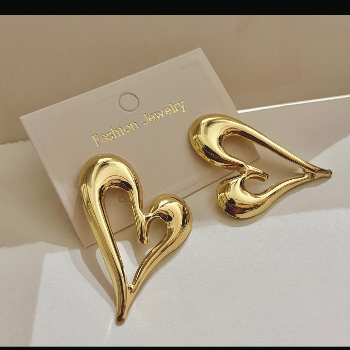 Golden Ember Heart Earrings