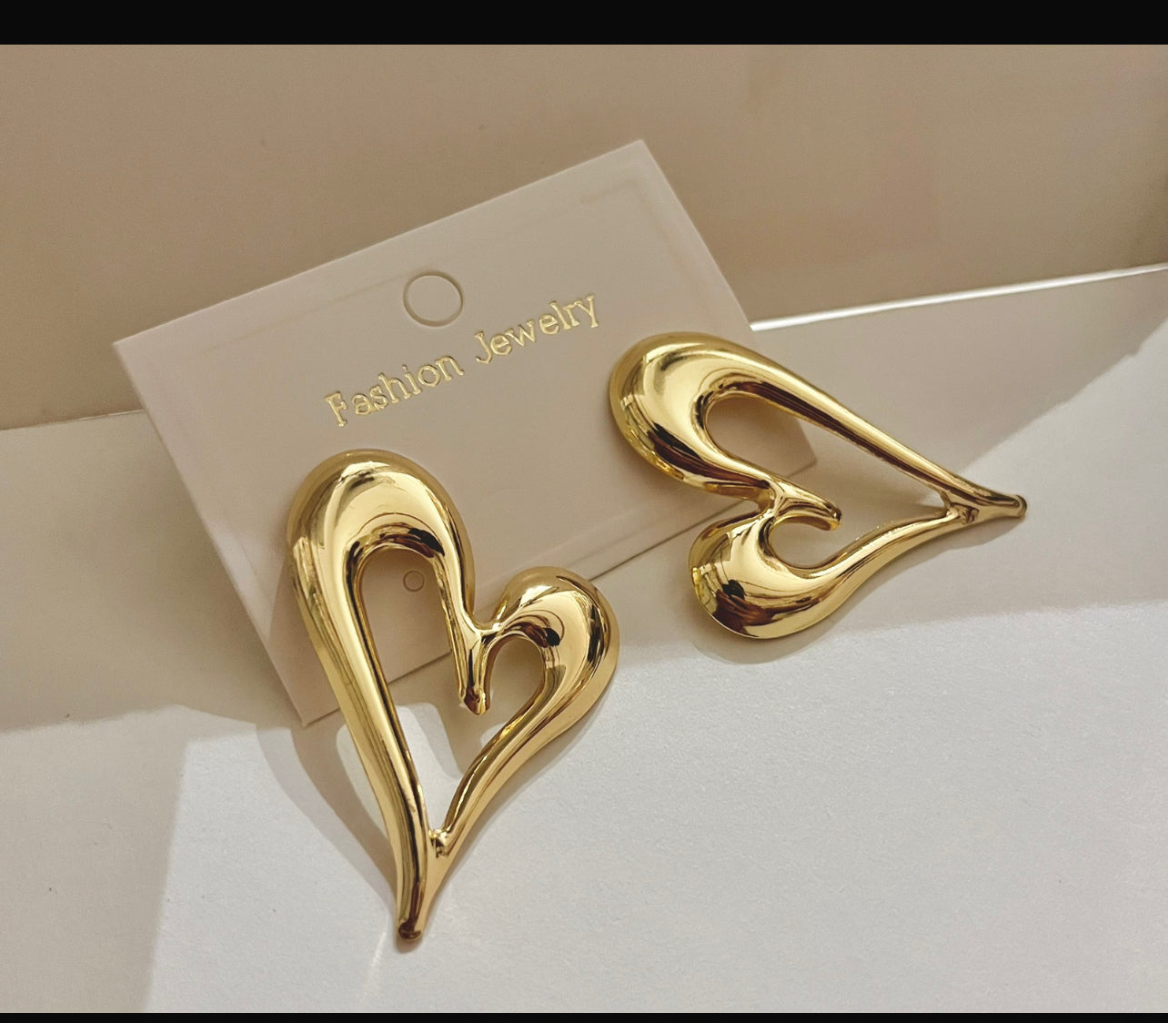 Golden Ember Heart Earrings