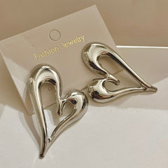 Sliver Ember Heart Earrings