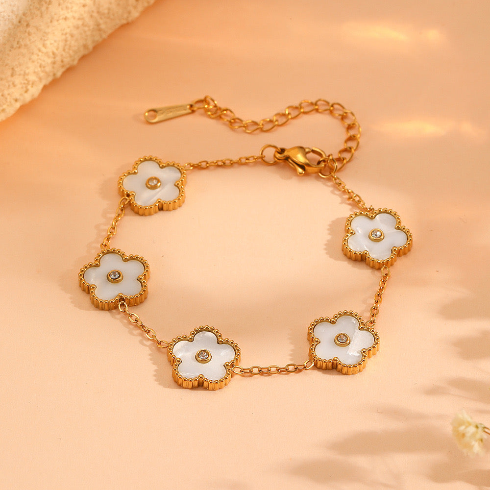 Luxe White Floral Bracelet