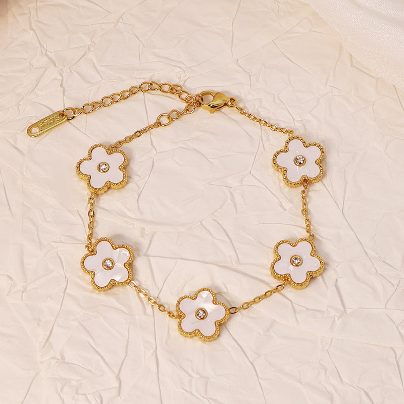 Luxe White Floral Bracelet