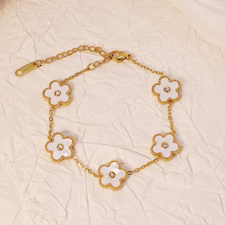 White Floral(Necklace + Bracelet + Earrings + ring