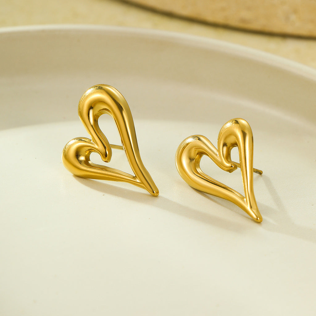 Golden Ember Heart Earrings
