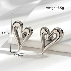 Sliver Ember Heart Earrings