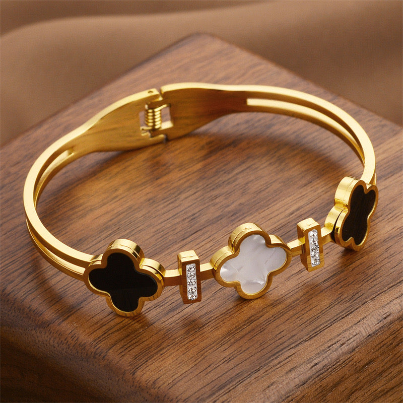 Luxe Black White Cuff