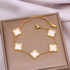 White Clover Deal(Necklace + Handcuff+bracelet+Earings