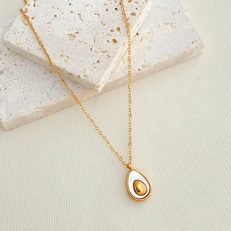 White Luxe Avocado Crystal Jewel