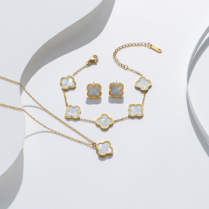 White Midnight Blossom Bracelet