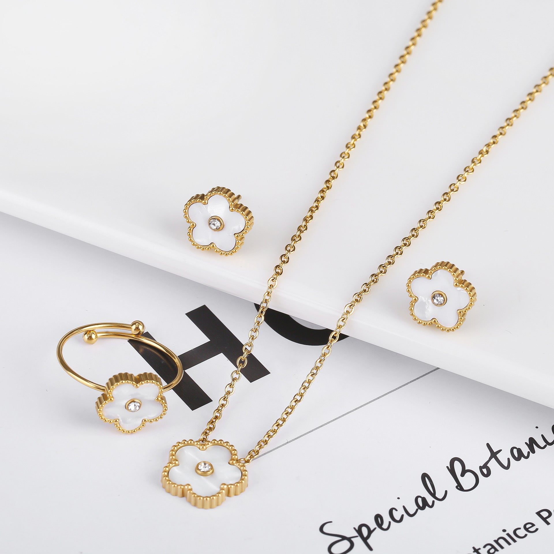 Luxe White Floral Pendant