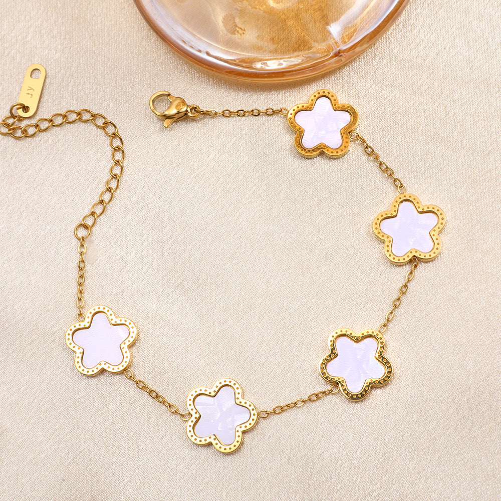 White Midnight Blossom Bracelet