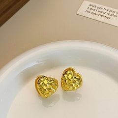 Golden Brilliant Heart Earrings