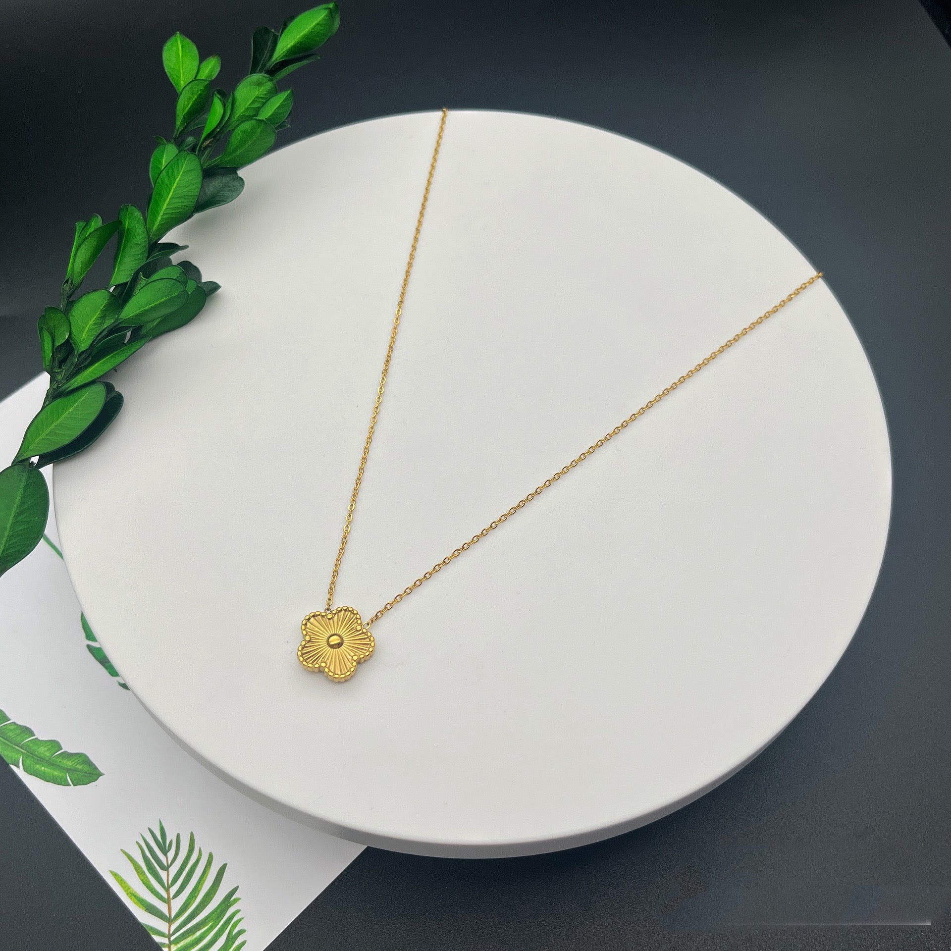 Golden Floral Pendant