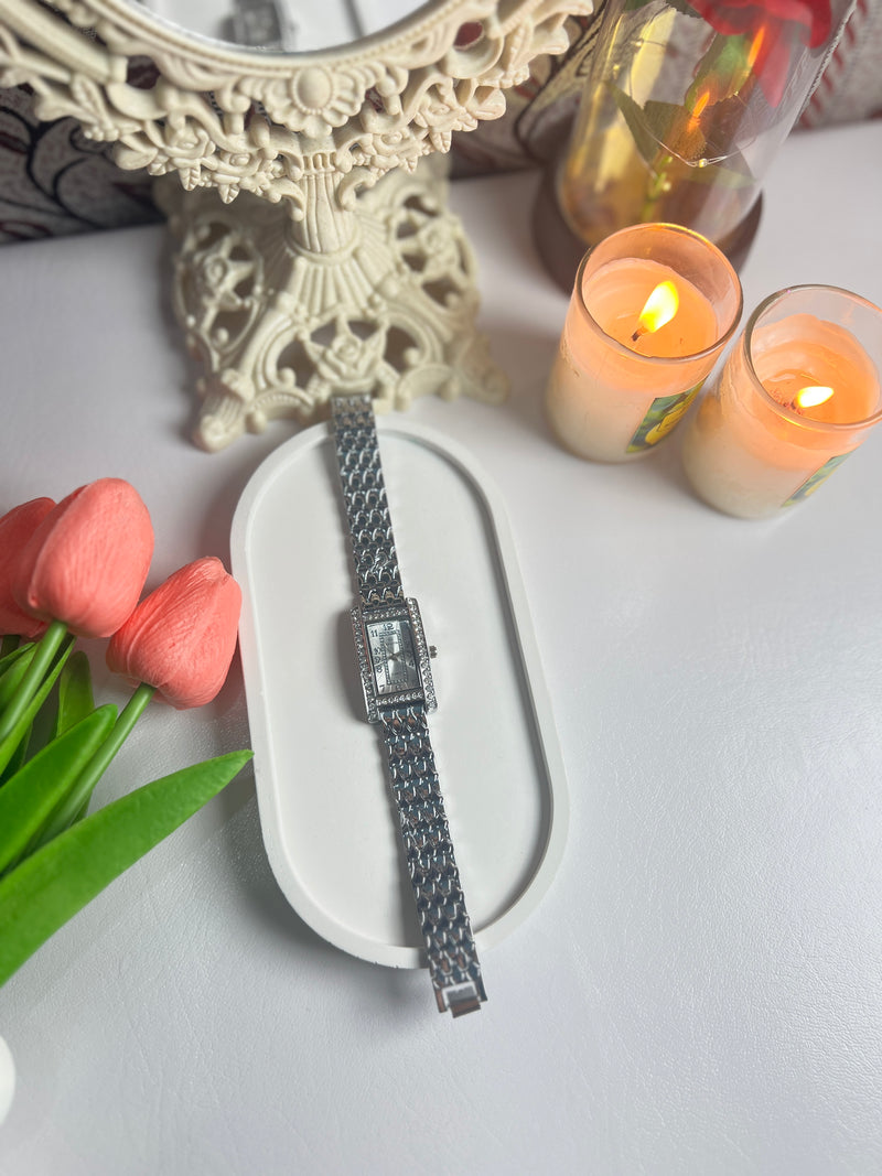 Silver Rectangular Watch