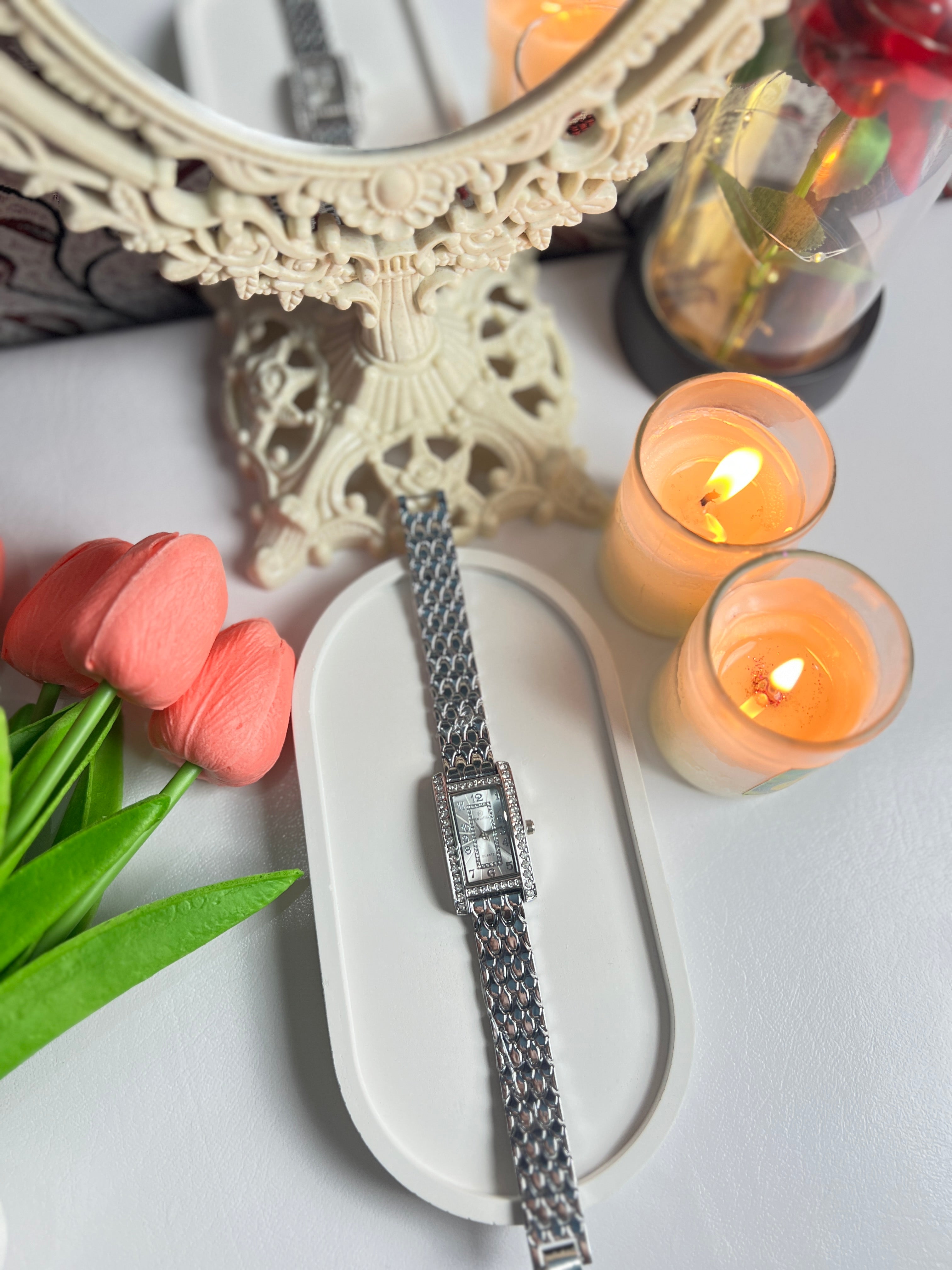 Silver Rectangular Watch