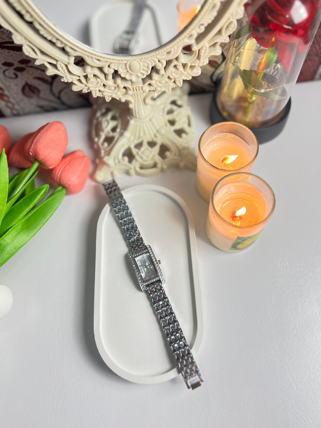 Silver Rectangular Watch