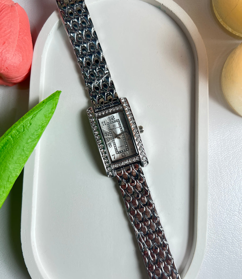 Silver Rectangular Watch