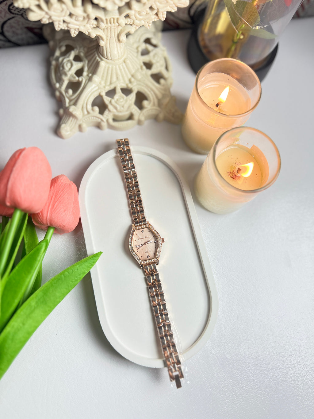 Rose Gold Hexagon Watch