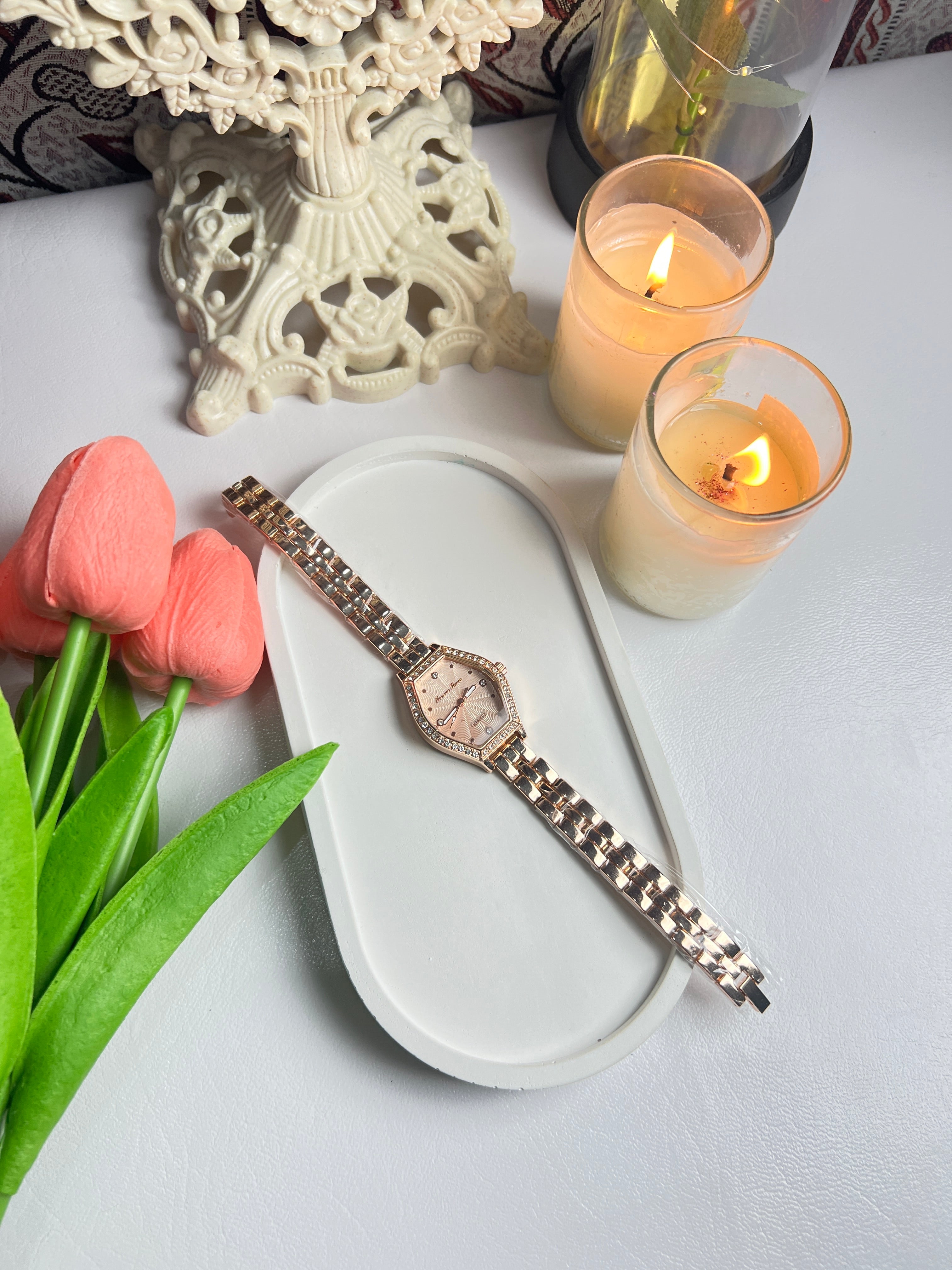 Rose Gold Hexagon Watch