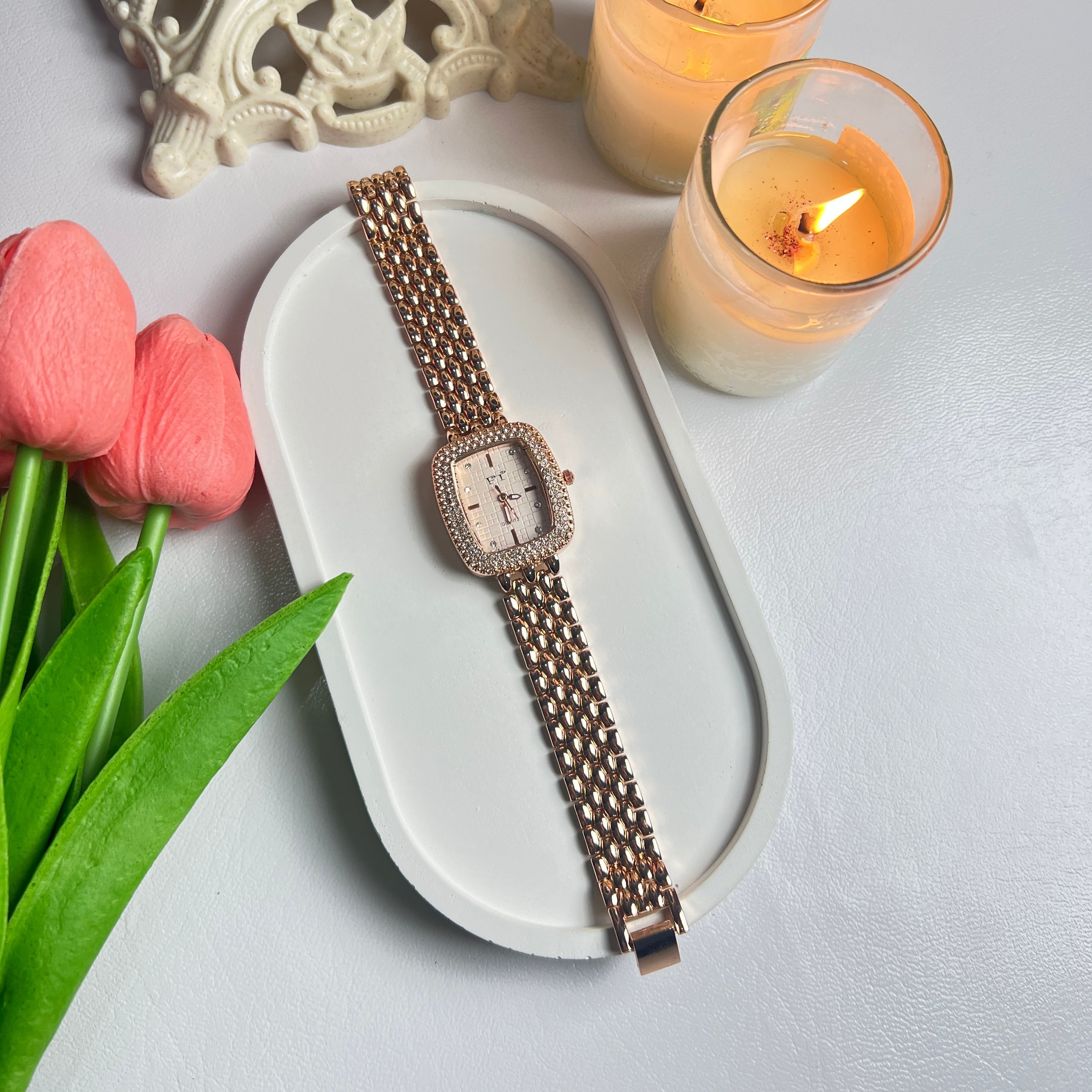 Rose Gold Square Dail