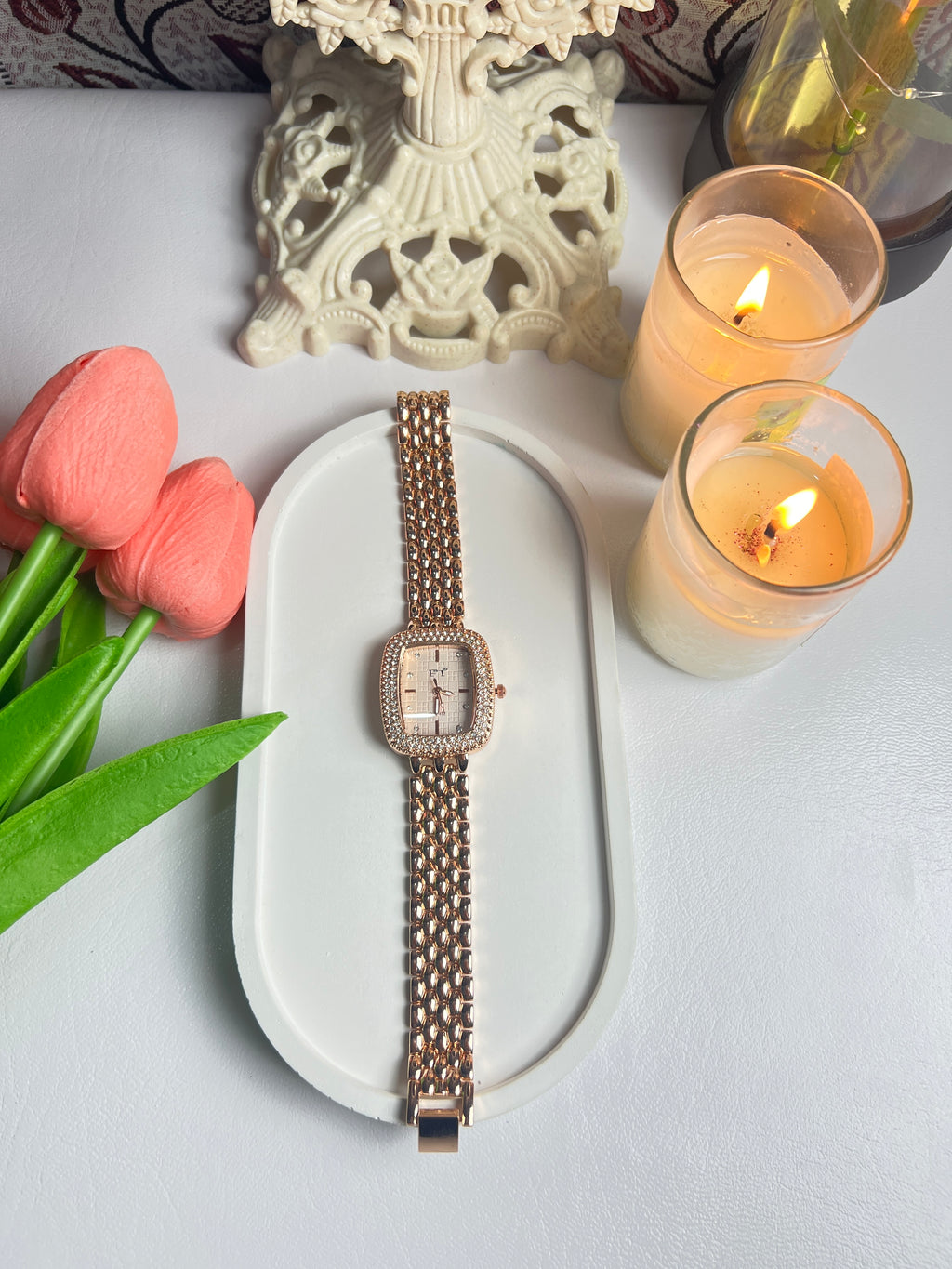 Rose Gold Square Dail