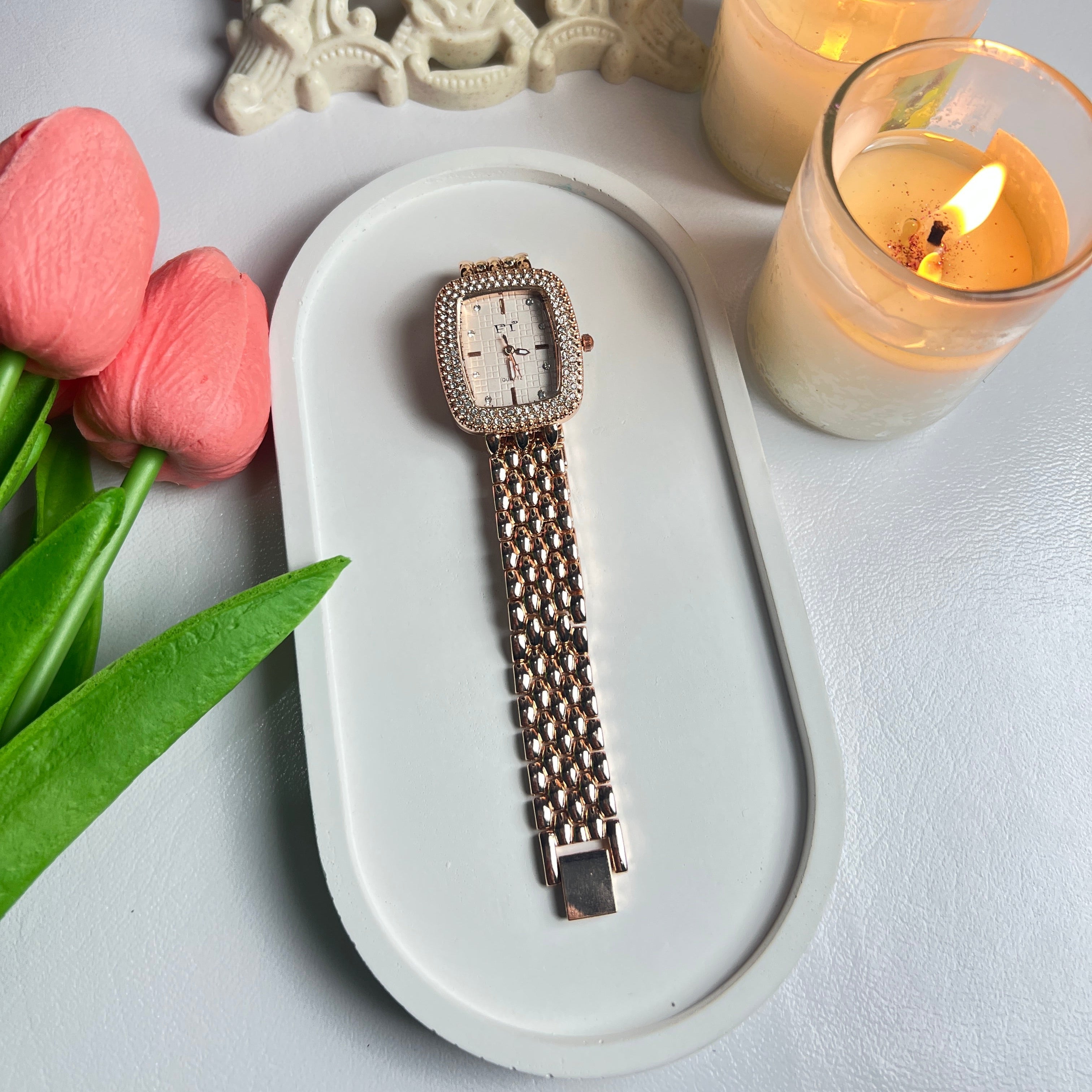 Rose Gold Square Dail